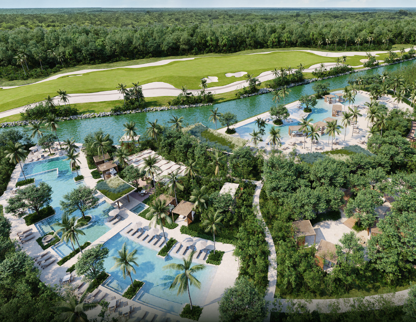 Alberca al atardecer